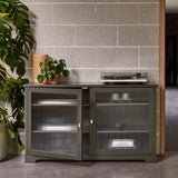 Lua Large 2 Door Sideboard in Fir Green with Fluted Glass - Laura James