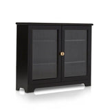 Lua Narrow 2 Door Sideboard in Noir Black - Laura James