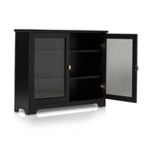 Lua Narrow 2 Door Sideboard in Noir Black - Laura James