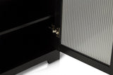 Lua Narrow 2 Door Sideboard in Noir Black - Laura James