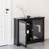 Lua Narrow 2 Door Sideboard in Noir Black - Laura James