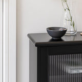 Lua Narrow 2 Door Sideboard in Noir Black - Laura James