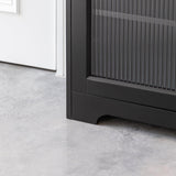 Lua Narrow 2 Door Sideboard in Noir Black - Laura James