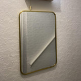 Lyndon 60x40cm Metal Rectangular Mirror - Gold - Laura James