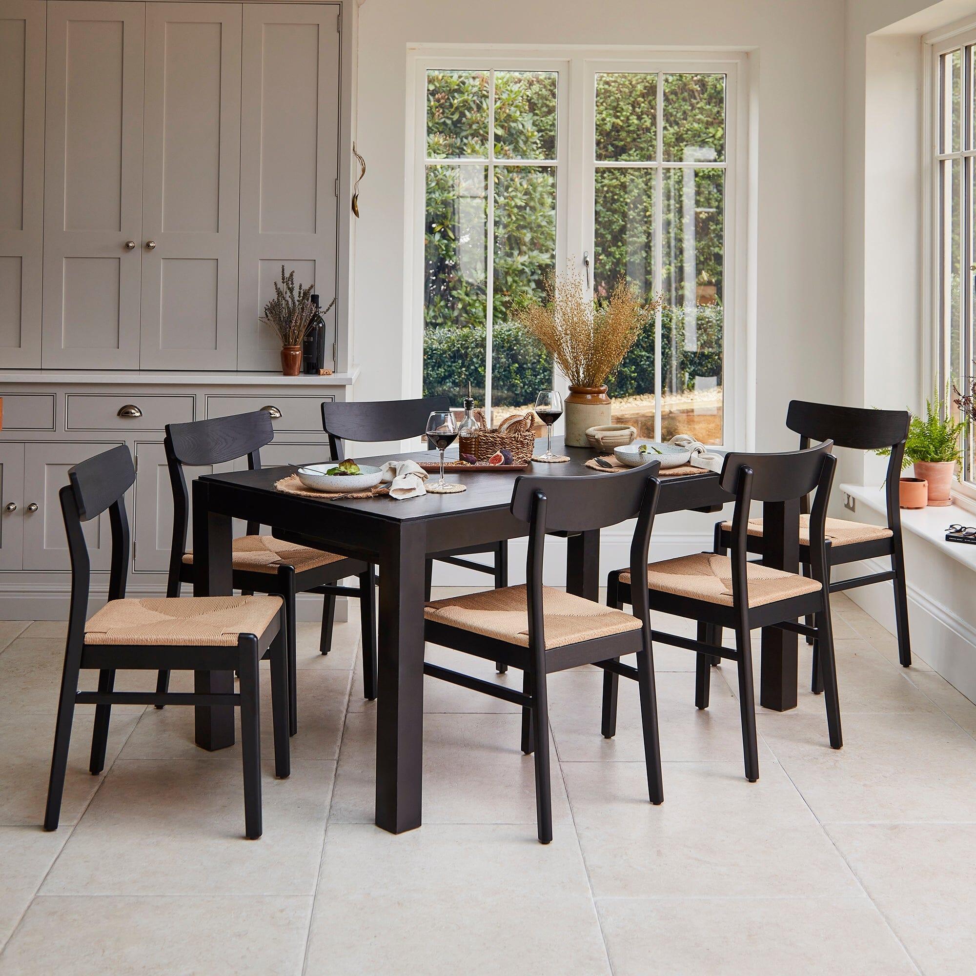 Magnus Small Black Wood extendable dining table Laura James