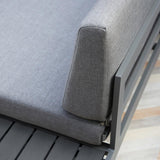 Maia 5 Seater Garden Interchangeable Sofa Set with Grey Lean Over Parasol - Grey