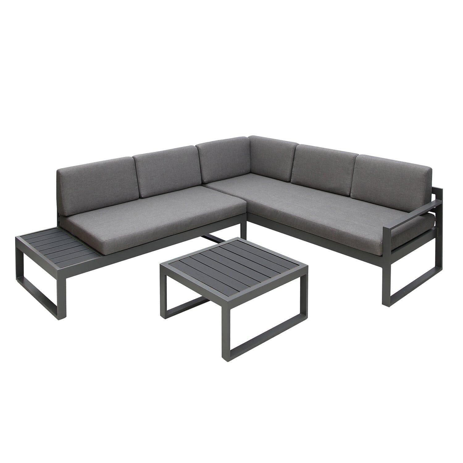 Maia Garden Corner Sofa - Grey - Right Hand Assembly - Grey LED