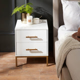 Marie Bedside Table - White - Laura James