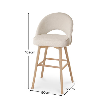 Marilyn Bar Stools - Boucle with Whitewash Legs - Laura James