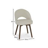 Marilyn Light Beige Boucle Dining Chair - Set of 2 - Coffee Brown Mango Wood Legs - Laura James 
