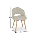 Marilyn Boucle Dining Chairs - Set of 2 - Whitewash Oak Legs - Laura James 