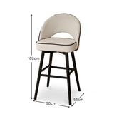 Marilyn Ivory Barstools with Black Oak Legs - Laura James
