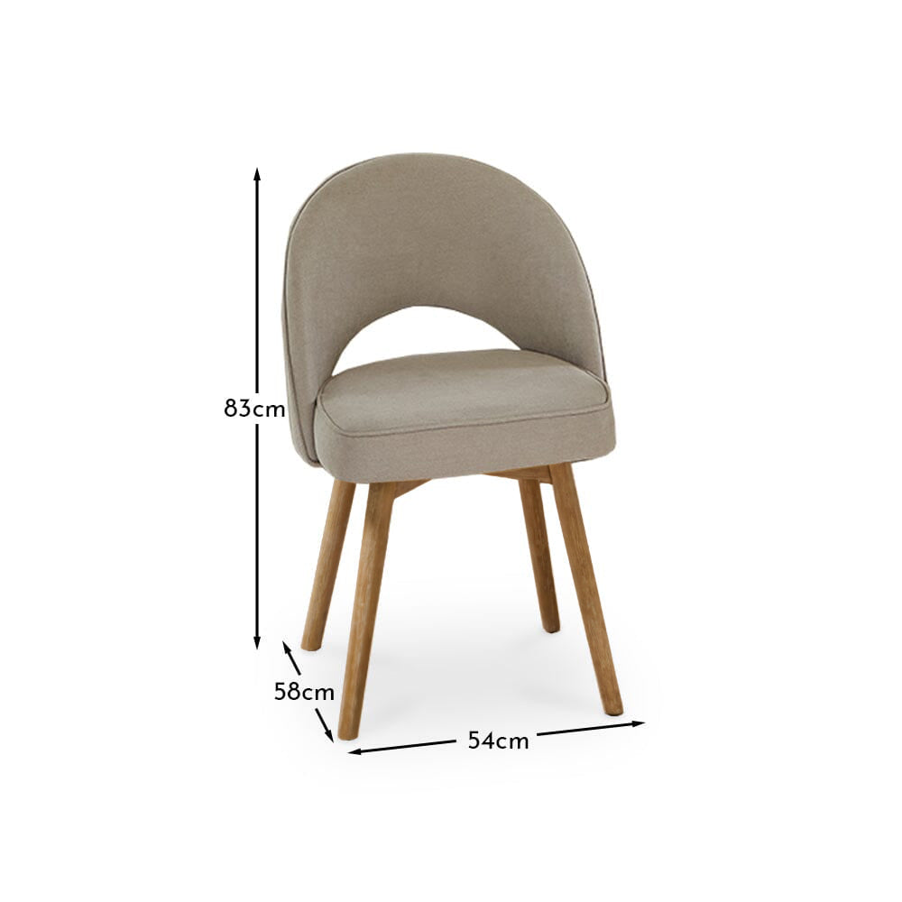 Marilyn Soft Beige Dining Chairs - Set of 2 - Chalked Mango Wood Legs