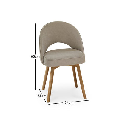 Marilyn Soft Beige Dining Chairs - Set of 2 - Chalked Mango Wood Legs