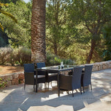 Marston 4 Seater Rattan Dining Set - Black