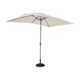 Marston 4 Seater Rattan Outdoor Dining Set with Cream Parasol - Rattan Garden Furniture - Natural Brown - Polywood Top - Laura James