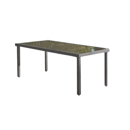 Marston 8 Seater Glass Top Dining Table - Grey - Laura James 