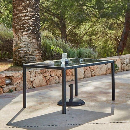Marston 8 Seater Rattan Outdoor Dining Set - Rattan Garden Furniture - Black - Glass Top - Laura James