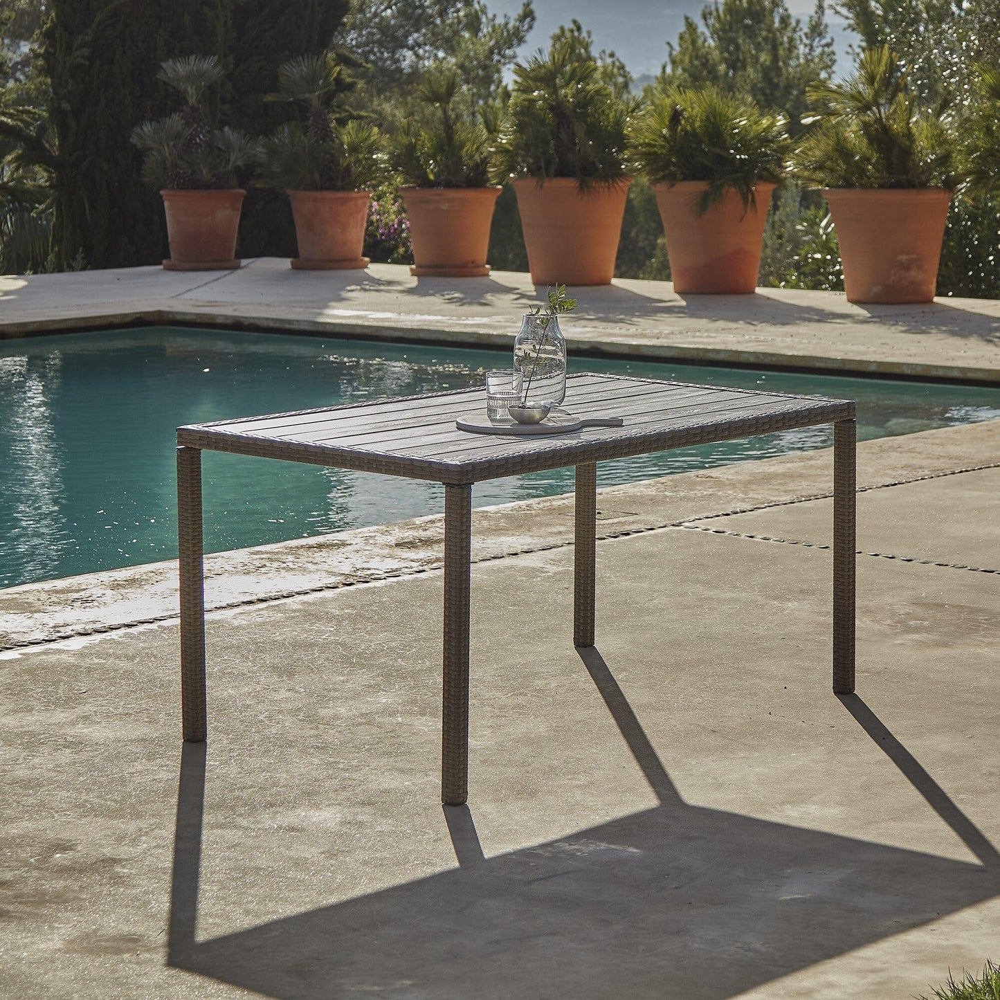 Marston 8 Seater Rattan Outdoor Dining Set - Rattan Garden Furniture - Grey - Polywood Top - Laura James