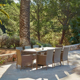 Marston 8 Seater Rattan Outdoor Dining Set - Rattan Garden Furniture - Natural Brown - Polywood Top - Laura James