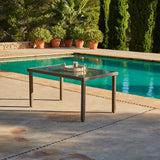 Marston 8 Seater Rattan Outdoor Dining Set with Grey Parasol - Rattan Garden Furniture - Natural Brown - Glass Top - Laura James