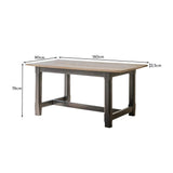 Matilda Rectangular Wooden Dining Table - Chalked Mango Wood and Black - Laura James