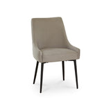 Maeve Soft Beige Dining Chairs with Black Legs