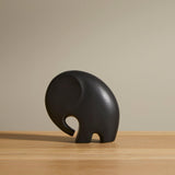 Meru 18cm Ceramic Elephant Ornament - Black - Laura James