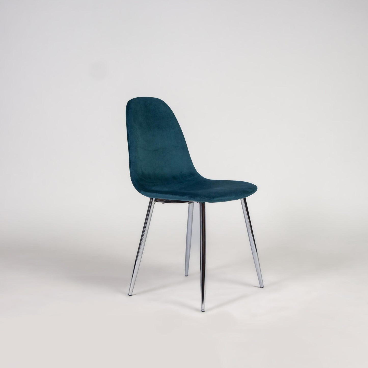 Milo Chrome Marble Dining Table Set - 4 Seater - Ellis Teal Chrome Chairs