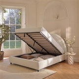Mimi Double Ottoman Bed - Chalk White Boucle