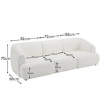 Nathalia 3-Seater Sofa - Chalked White Boucle - Laura James