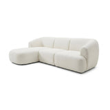Nathalia Left Chaise Sofa - Chalk White Boucle - Laura James