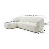 Nathalia Left Chaise Sofa - Chalk White Boucle - Laura James