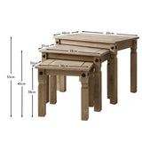 Corona Solid Pine Nest of Tables