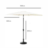 Oakley 4 Seater Wooden Extendable Garden Dining Set with Cream Parasol