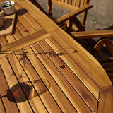 Oakley 4 Seater Wooden Extendable Garden Dining Set with Cream Parasol