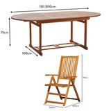 Oakley 4 Seater Wooden Extendable Garden Dining Set with Cream Parasol