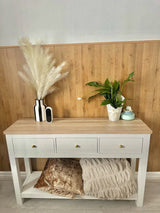 OUTLET - Bampton Alabaster White 3 Drawer Console Table