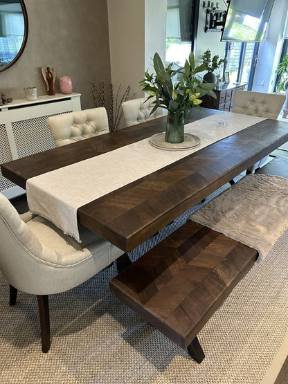 Louis Sand Dining Chairs - Set of 2 - Dark Wood Legs