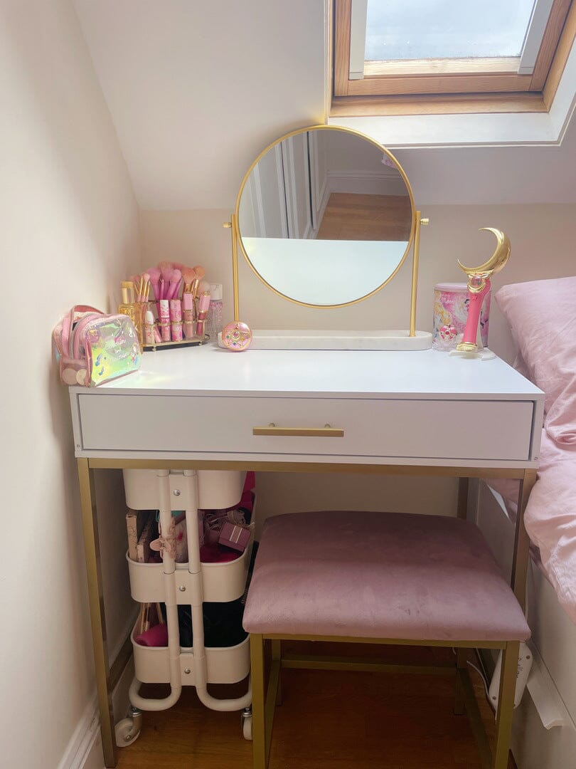 Outlet Marie Dressing Table Stool Pink – Laura James