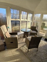 Kemble/Marston Garden Reclining Chair with Cushion - Grey
 - Laura James 