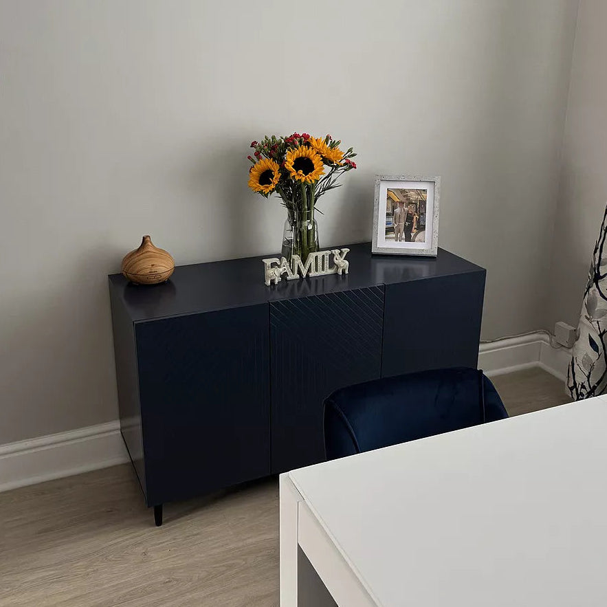 Jack 3 Door Large Sideboard - Geometric Blue - Laura James 