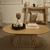 Willow Whitewash Oval Coffee Table - Laura James 