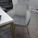 Darcy Office Swivel Chair - Grey with Gold Legs - Laura James 