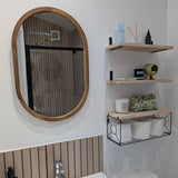 Lowesby 60x40cm Wooden Mirror - Natural - Laura James 