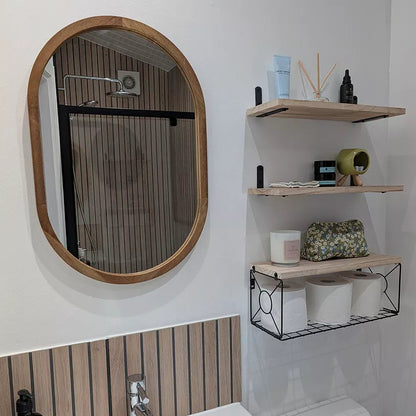 Lowesby 60x40cm Wooden Mirror - Natural - Laura James 