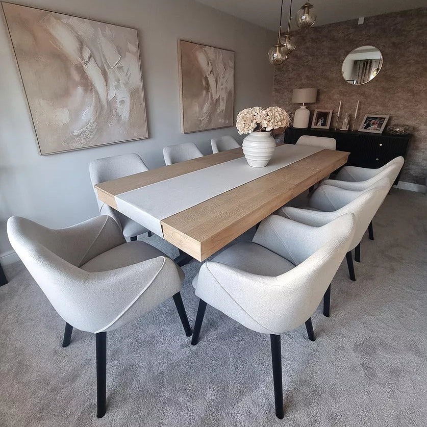 Freya Sand Armchairs - Set of 2 - Black Oak Legs - Laura James 