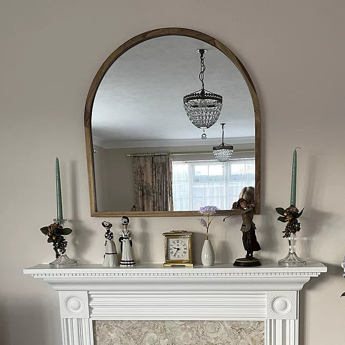 Ingham 70x70cm Wooden Arch Mirror - Natural - Laura James 