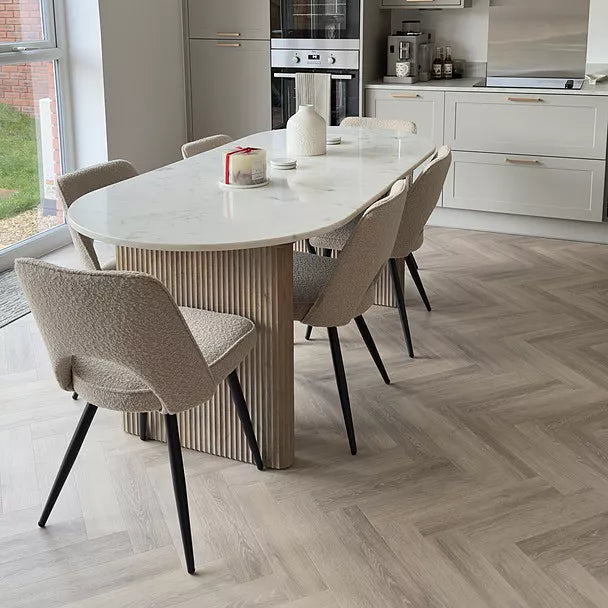 Dolly Boucle Dining Chairs - Set of 2 - Black Legs - Laura James 