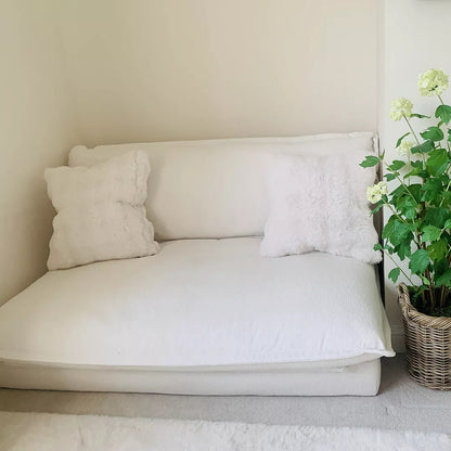 Harlow 2 Seater Double Sofa Bed - Chalk White Boucle - Laura James 